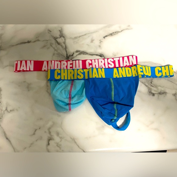Andrew Christian Y back happy thongs large (2) - Picture 1 of 2
